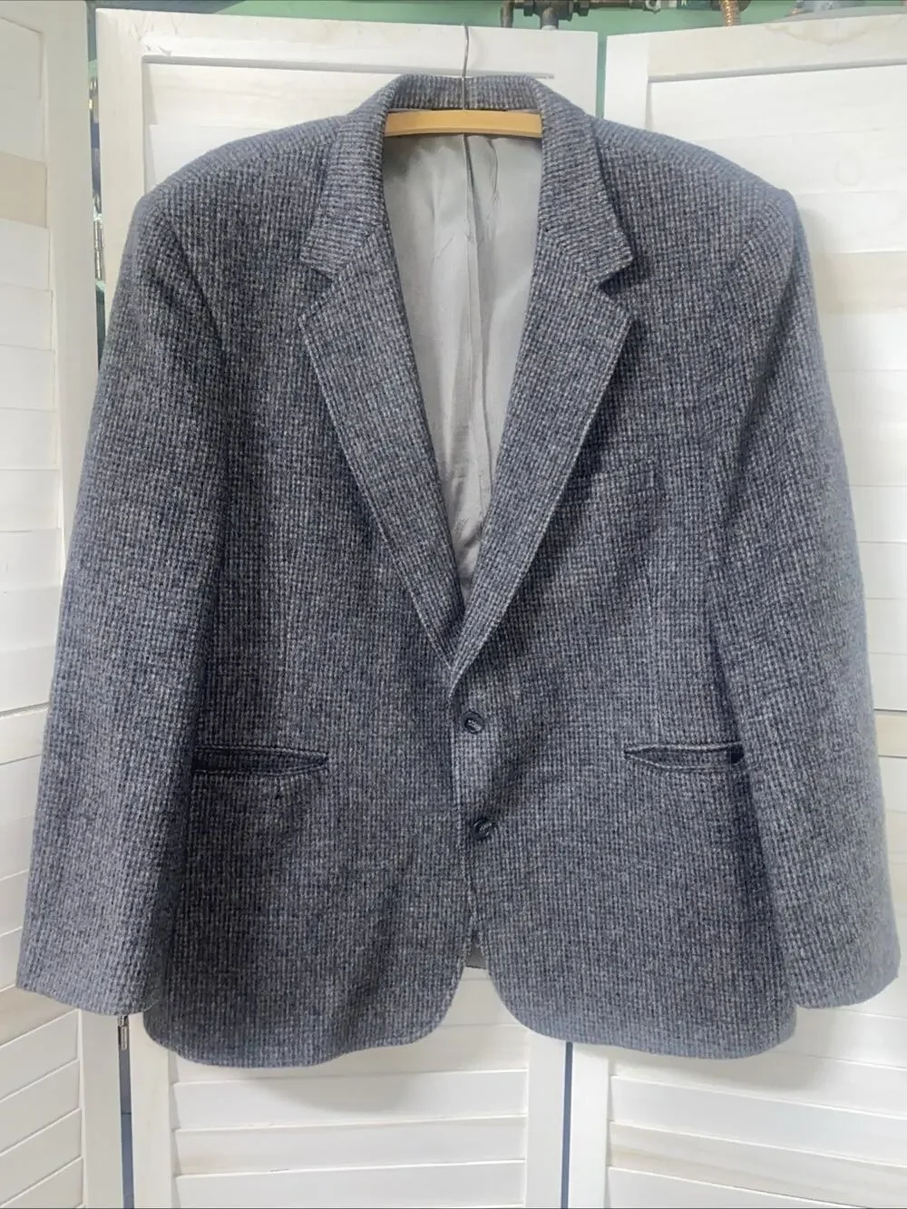 Vintage John D Craigmiles Tweed Blazer 46S 100% Wool Classic Preppy Lined Classy